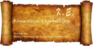 Kovacsics Eleonóra névjegykártya